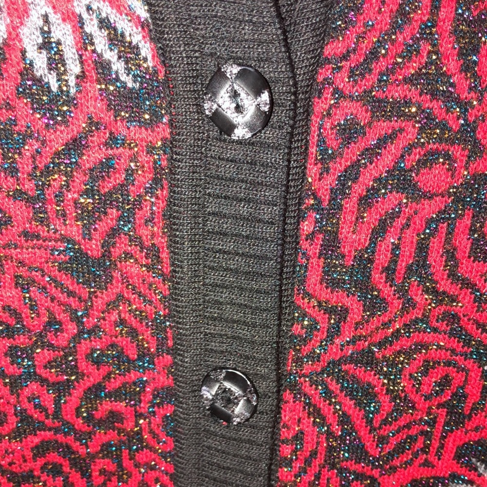 Graphic Pattern Button Front Cardigan - image 5